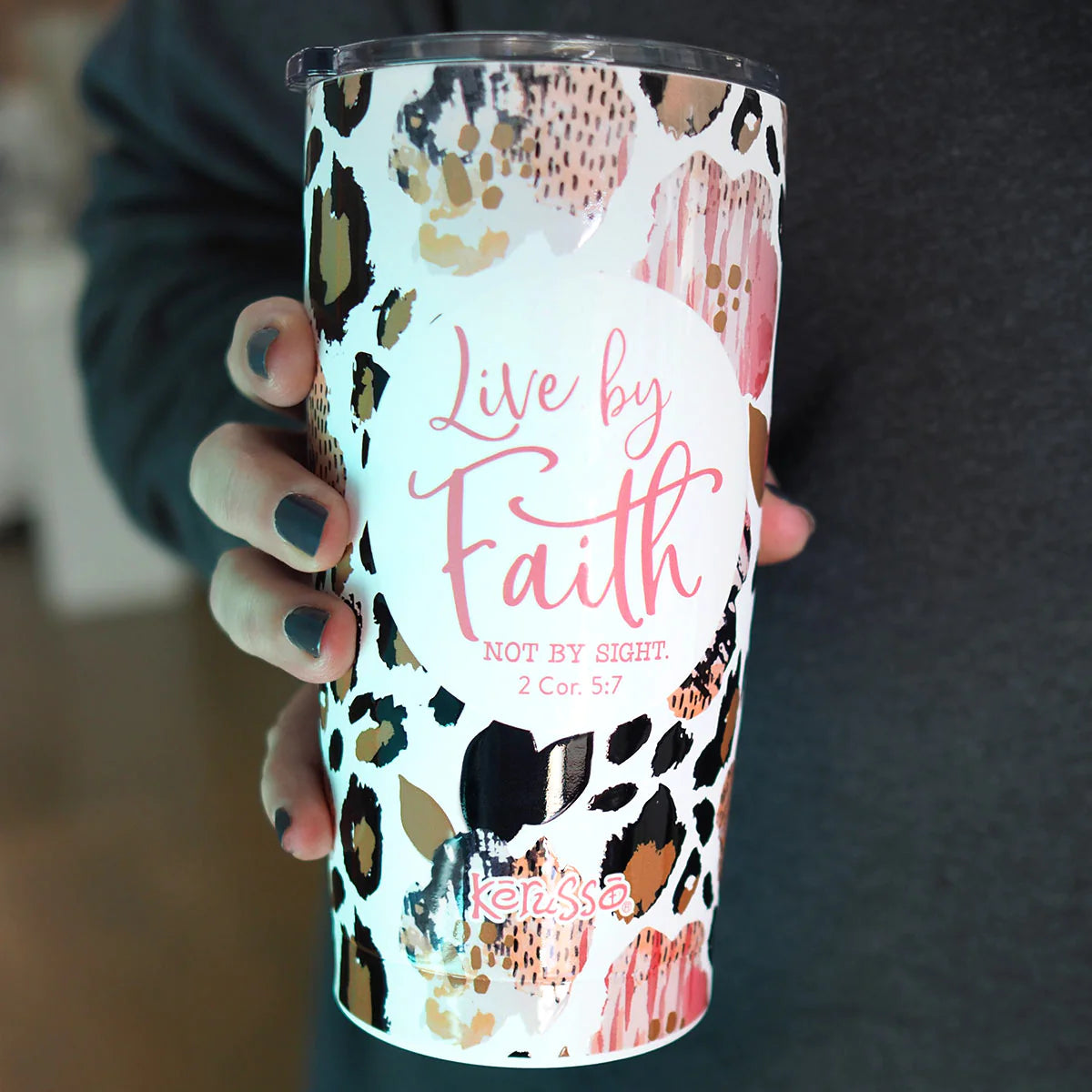 20 oz Stainless Steel Tumbler Live By Faith