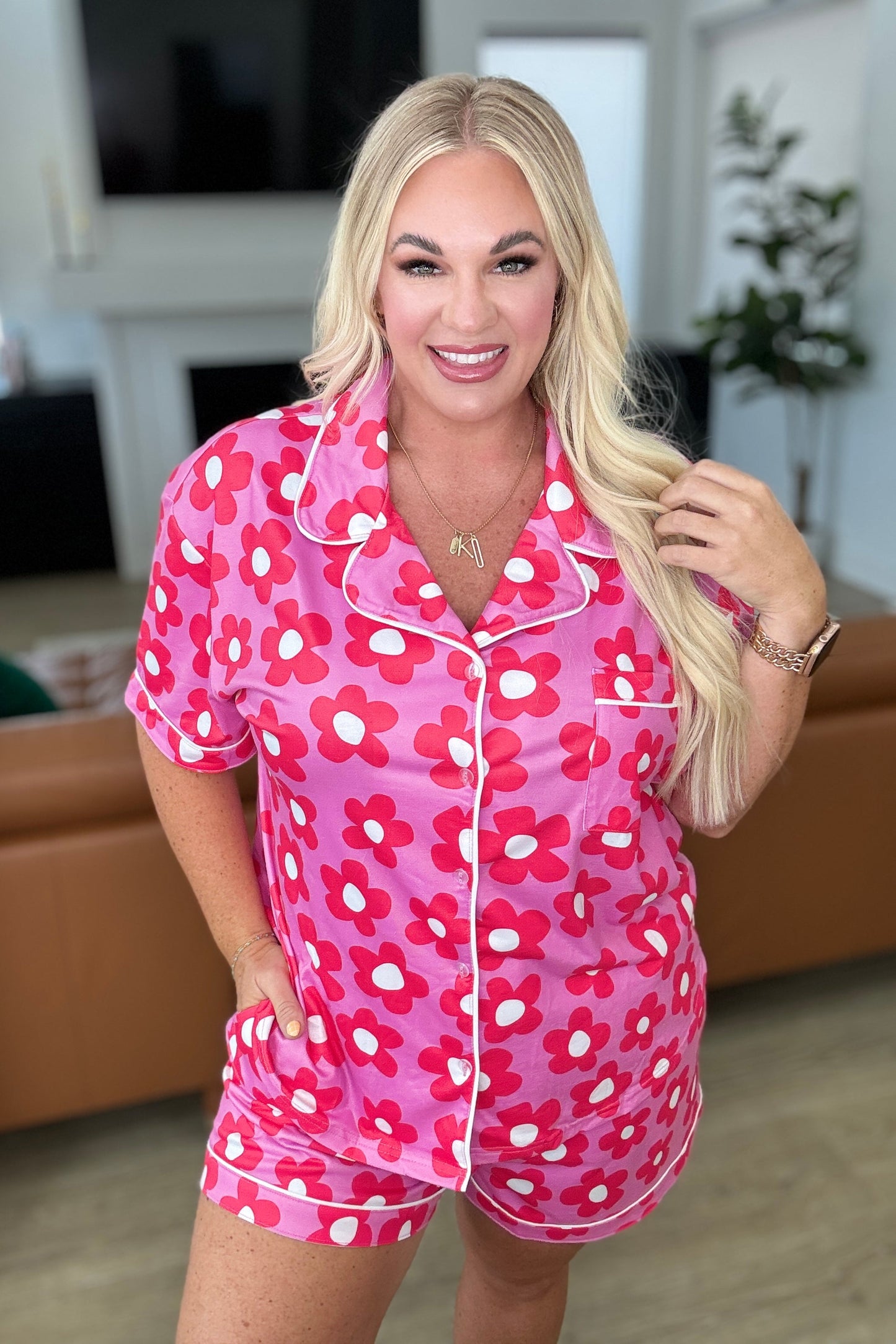 PREORDER: Floral Button Down Pajama Set in Four Colors