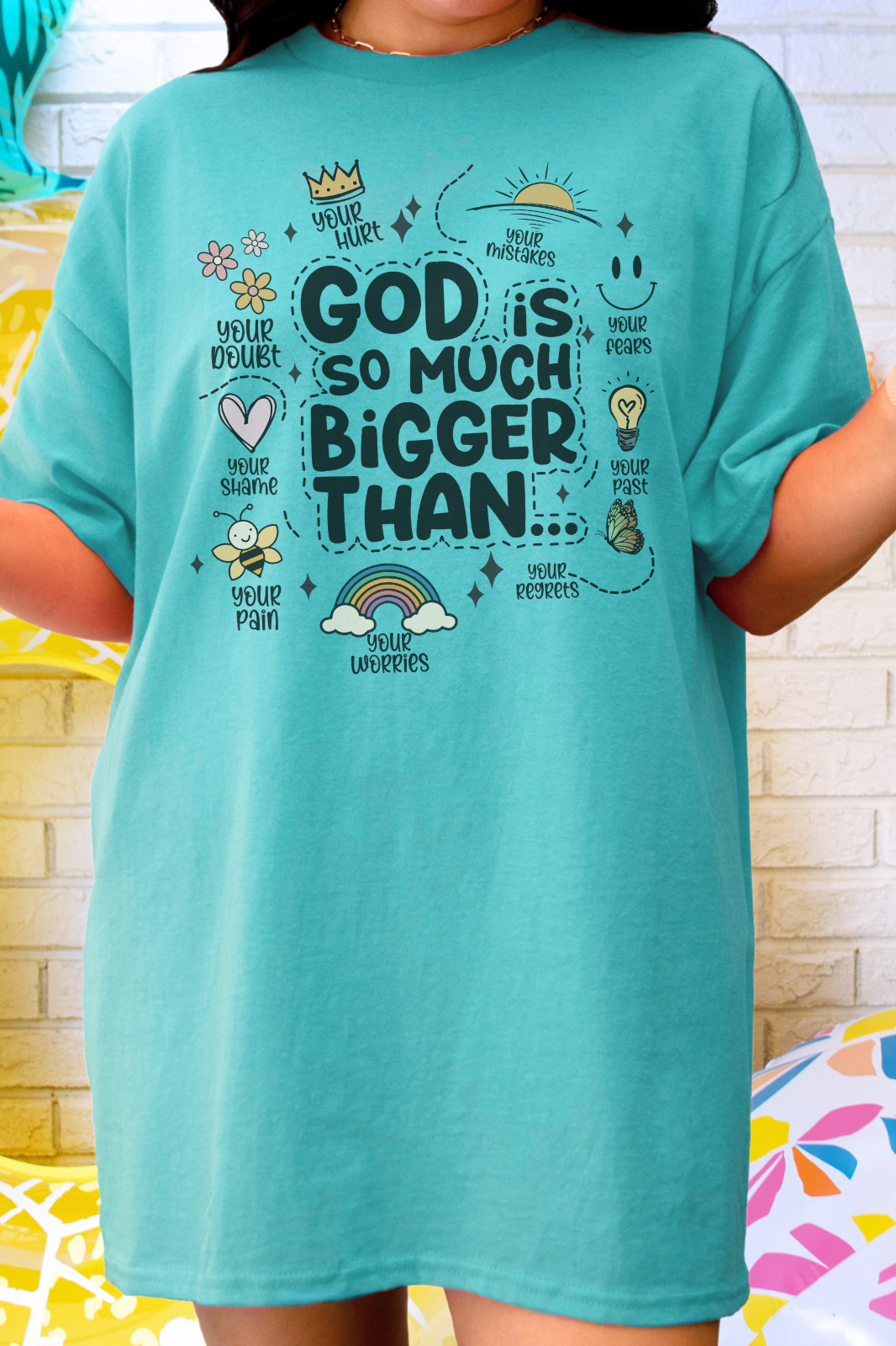 God is Much Bigger....Unisex garment-dyed heavyweight t-shirt