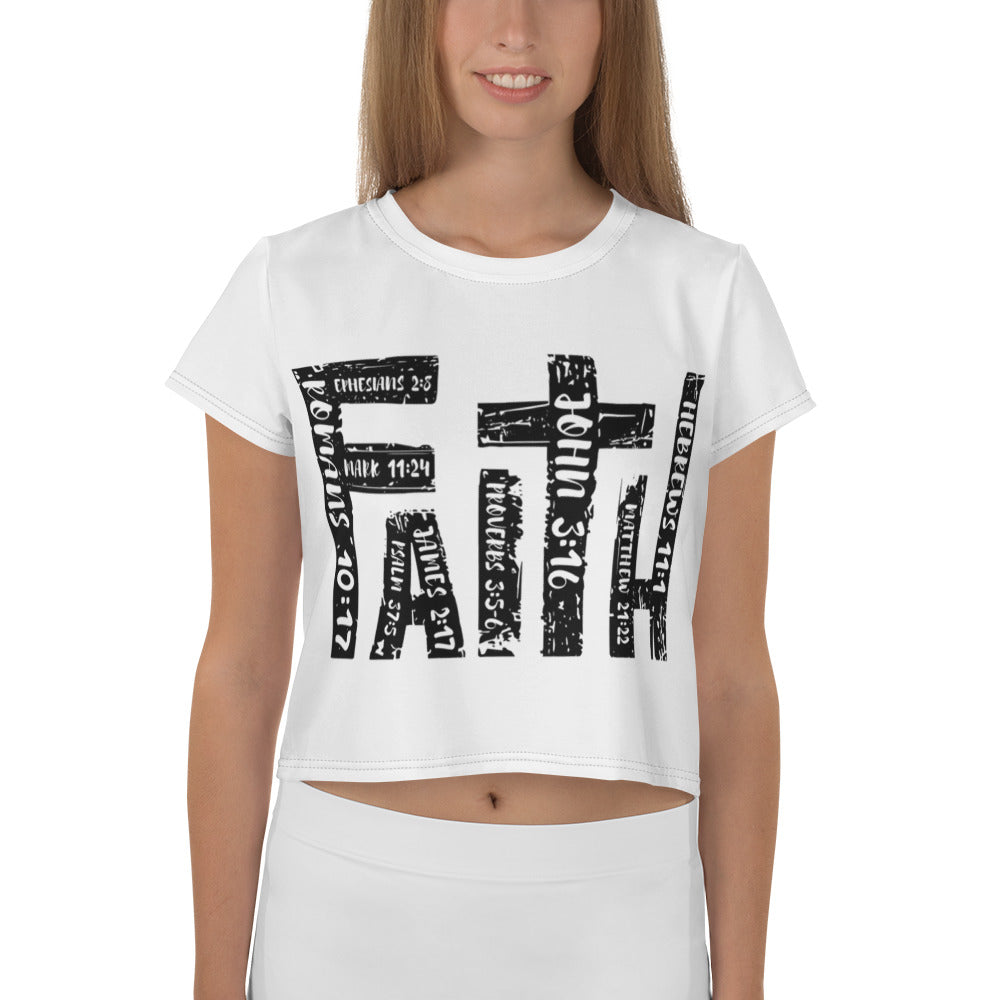 FAITH Black letter Crop Tee