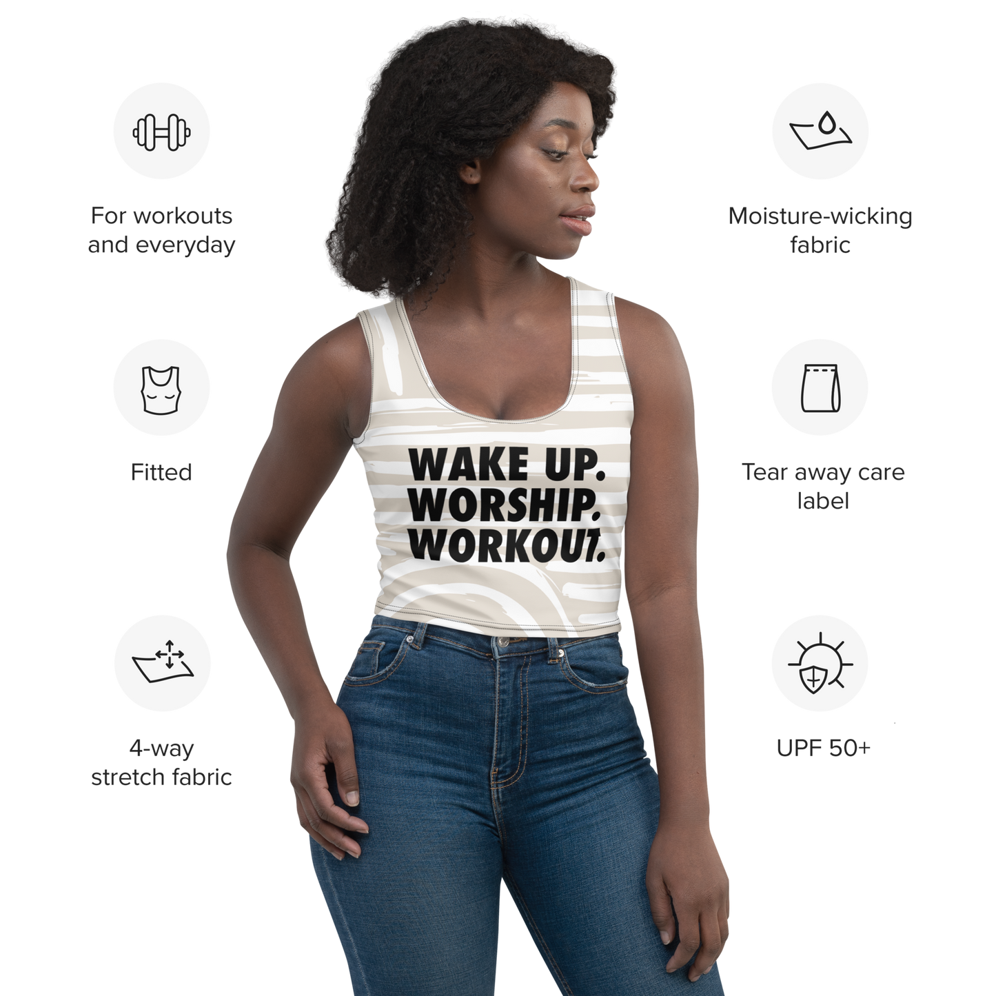 Wake. Worship. Workout Crop Top