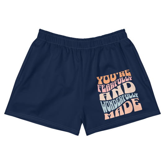 You're Fearfully and Wonderfully Made Women’s Recycled Athletic Shorts