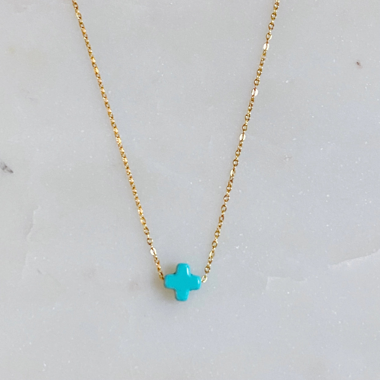 So Very Blessed Cross Necklace - Blue