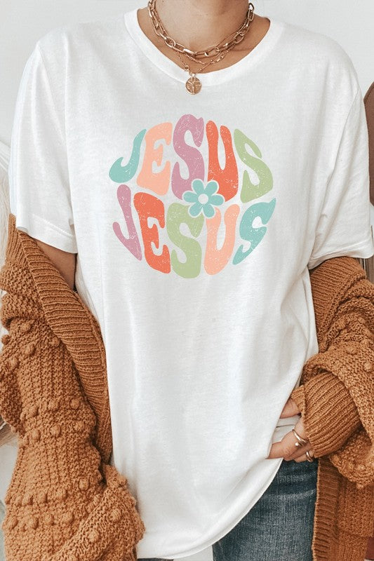 *PLUS* Jesus Floral Pastel Easter PLUS SIZE Graphic Tee