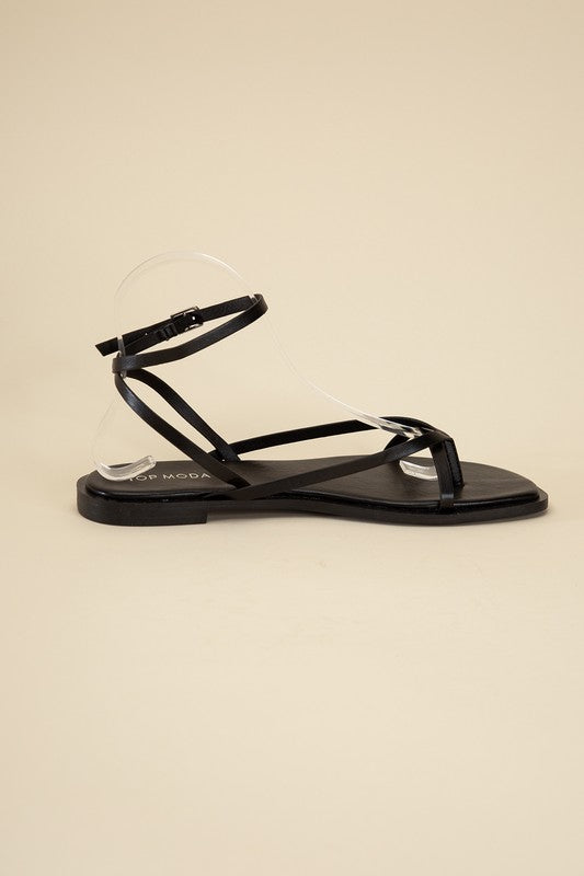 Onyx Delight Flat Sandals