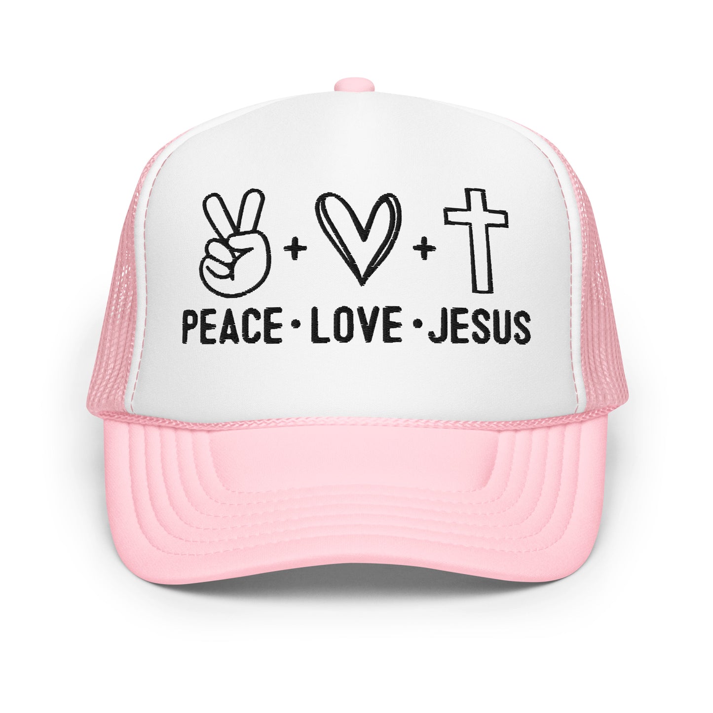 Peace Love Jesus Foam trucker hat