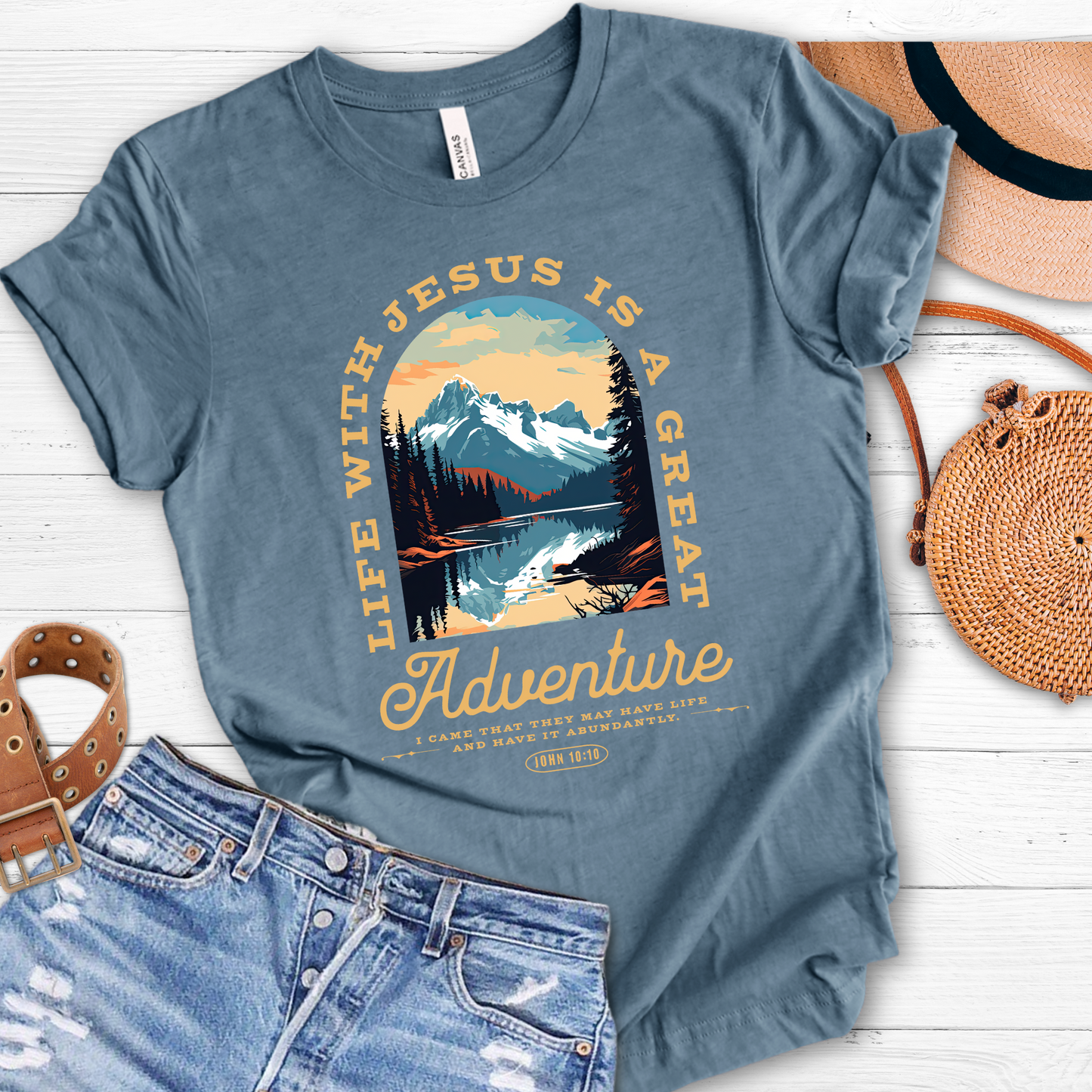 Life with Jesus is a great adventure tee - Additional colors