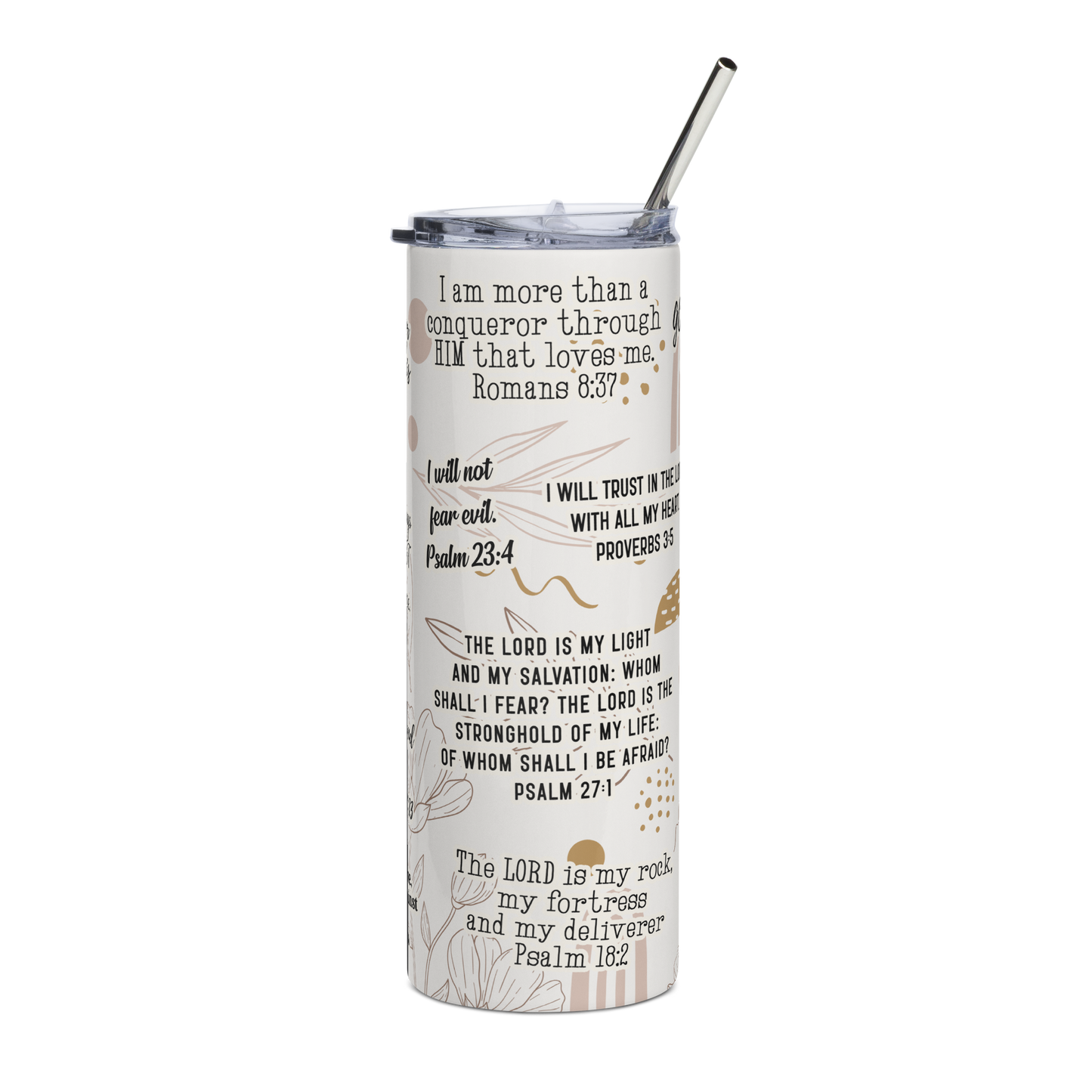 Christian Bible Verse Affirmations Stainless steel tumbler