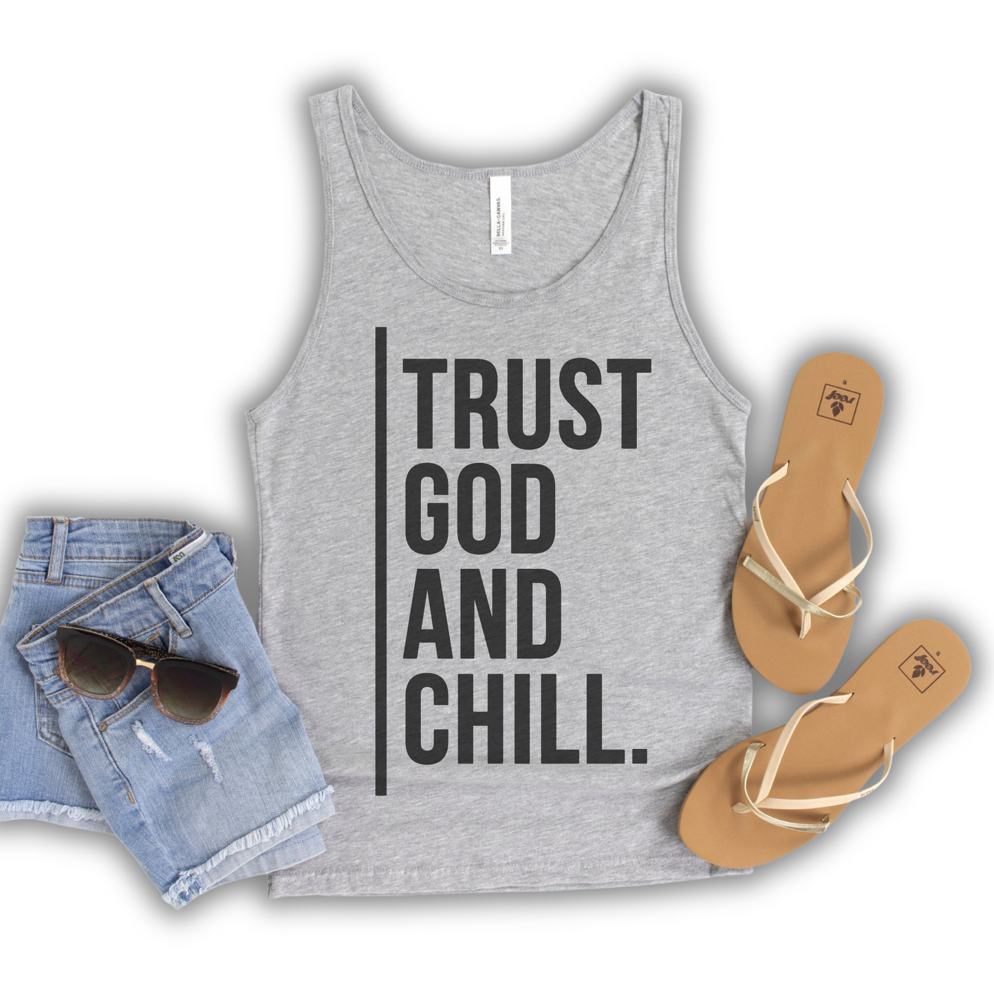 Trust God & Chill Unisex Jersey Tank