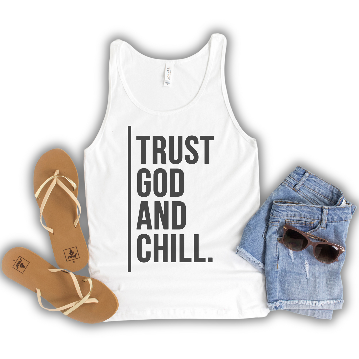 Trust God & Chill Unisex Jersey Tank