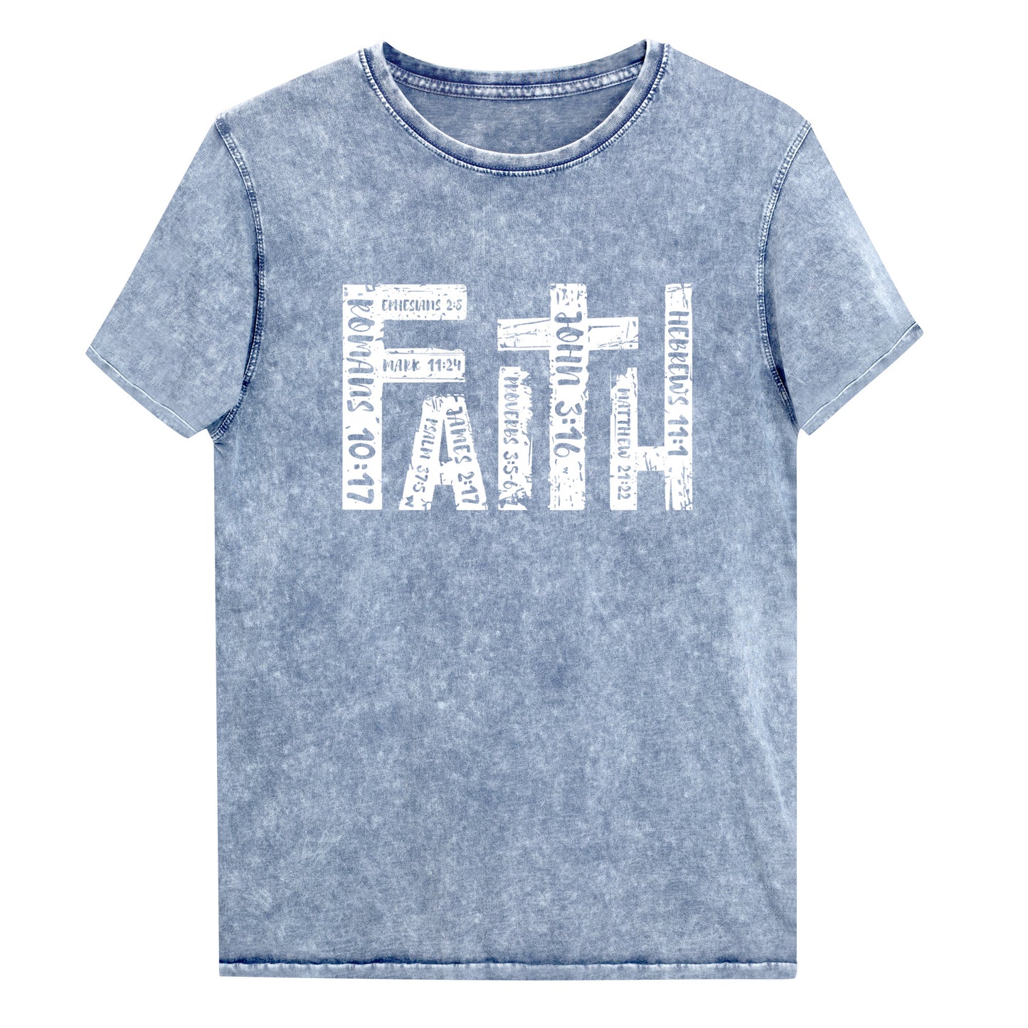 FAITH White letter Denim T-Shirt