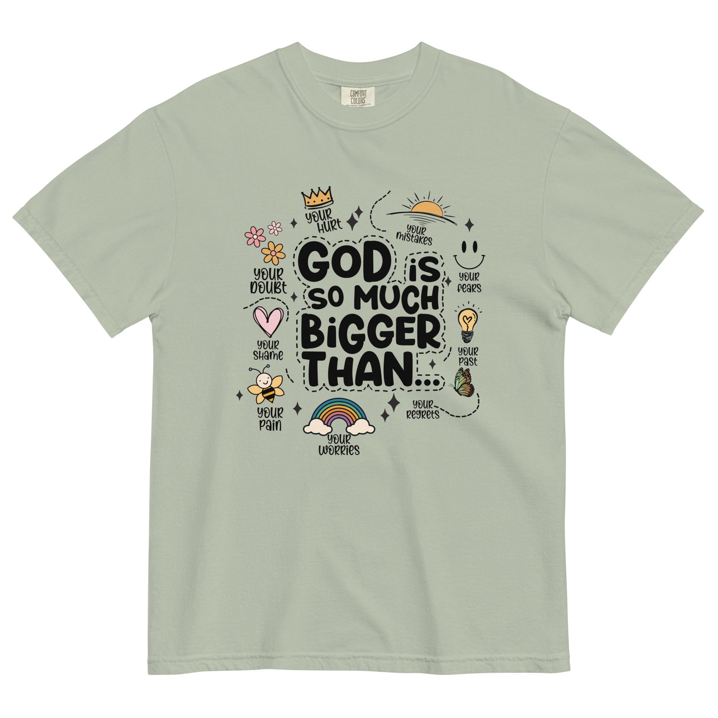 God is Much Bigger....Unisex garment-dyed heavyweight t-shirt