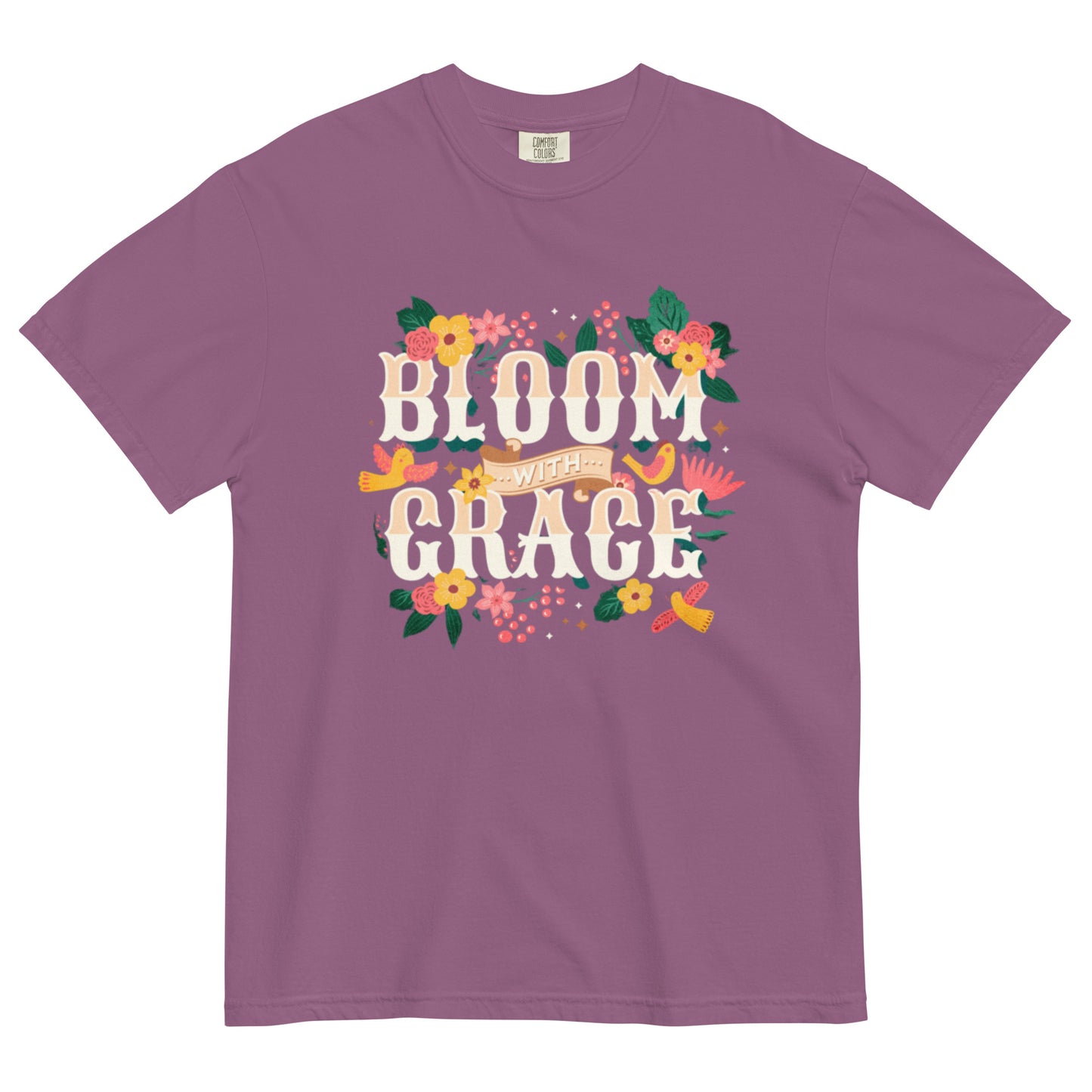 Bloom with Grace Unisex garment-dyed heavyweight t-shirt