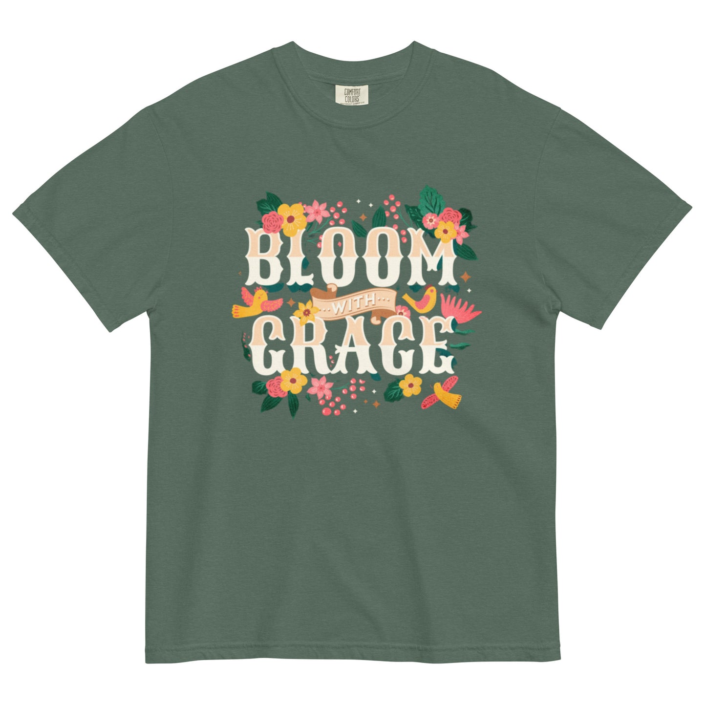 Bloom with Grace Unisex garment-dyed heavyweight t-shirt