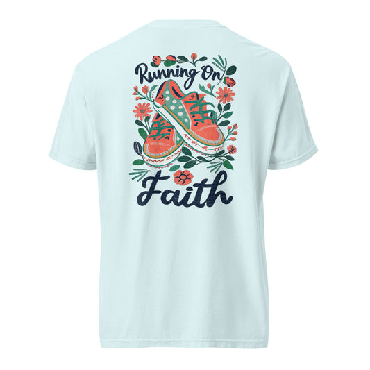 Running on Faith Unisex garment-dyed heavyweight t-shirt