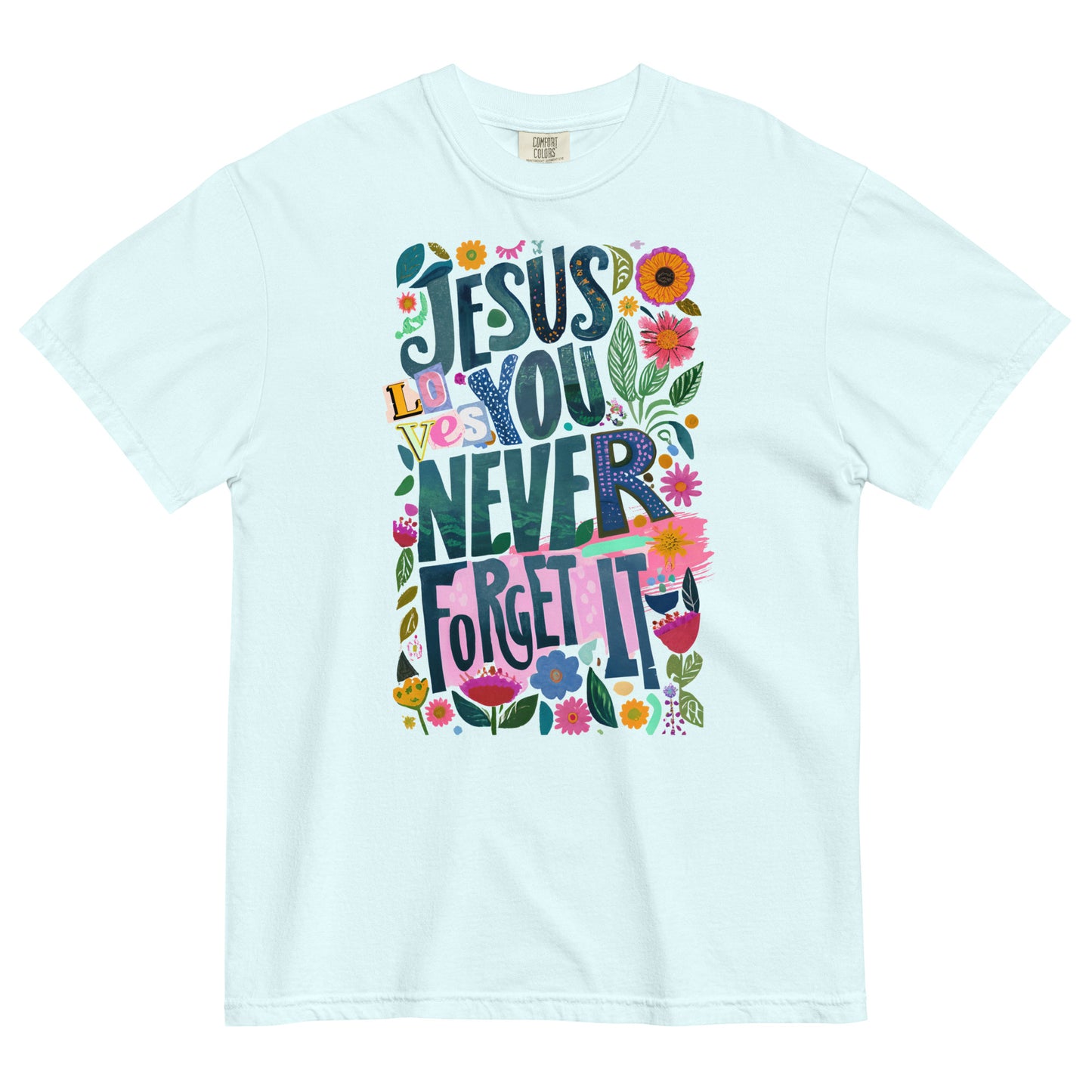 JESUS Loves You Unisex garment-dyed heavyweight t-shirt