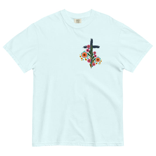 Because he Lives we can Face Tomorrow Unisex garment-dyed heavyweight t-shirt