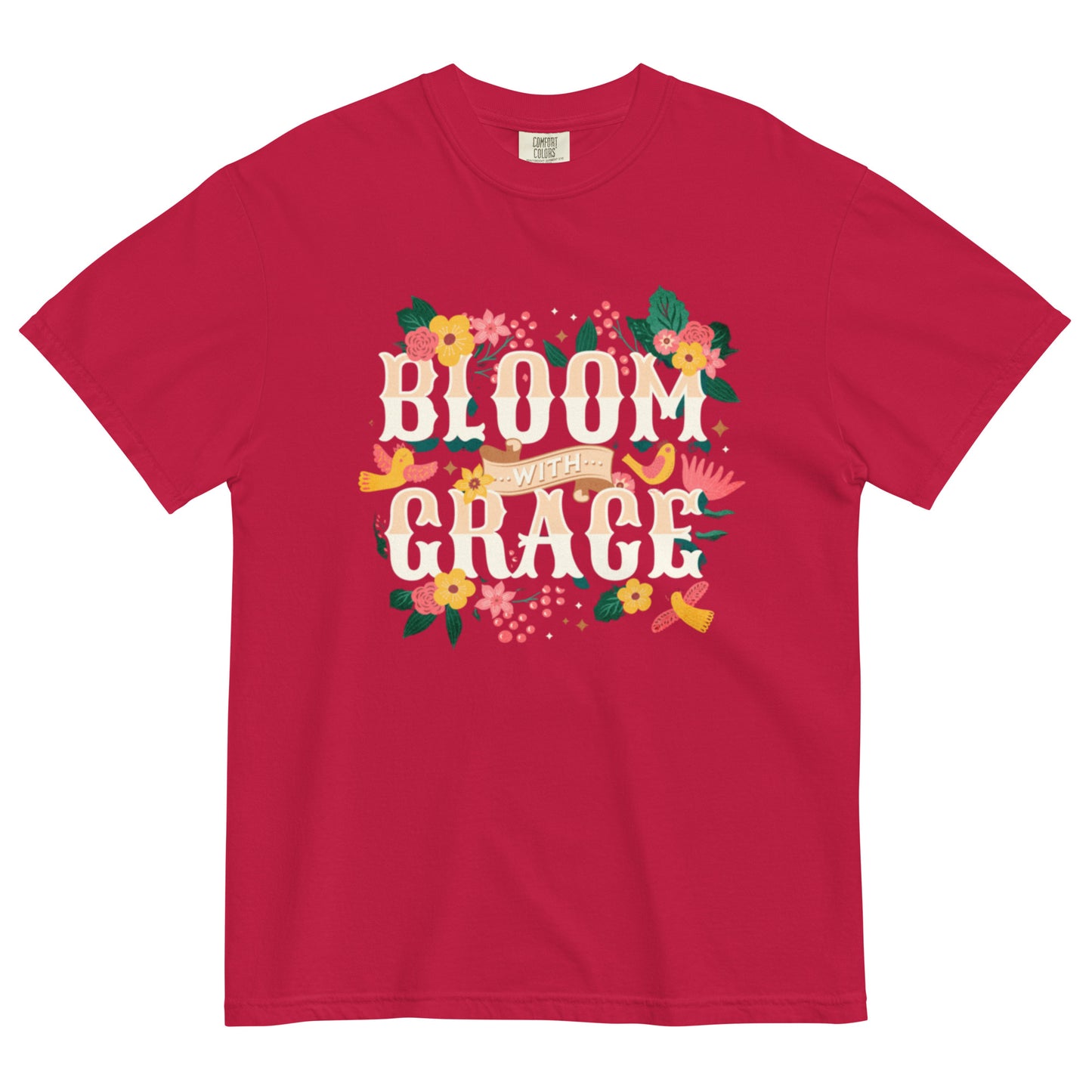 Bloom with Grace Unisex garment-dyed heavyweight t-shirt