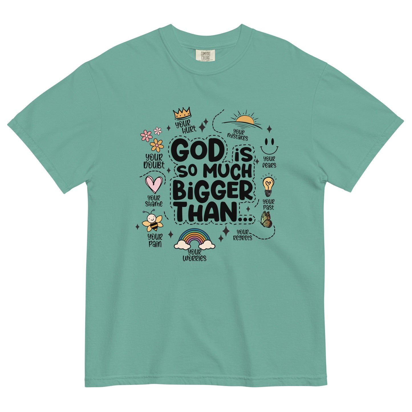 God is Much Bigger....Unisex garment-dyed heavyweight t-shirt