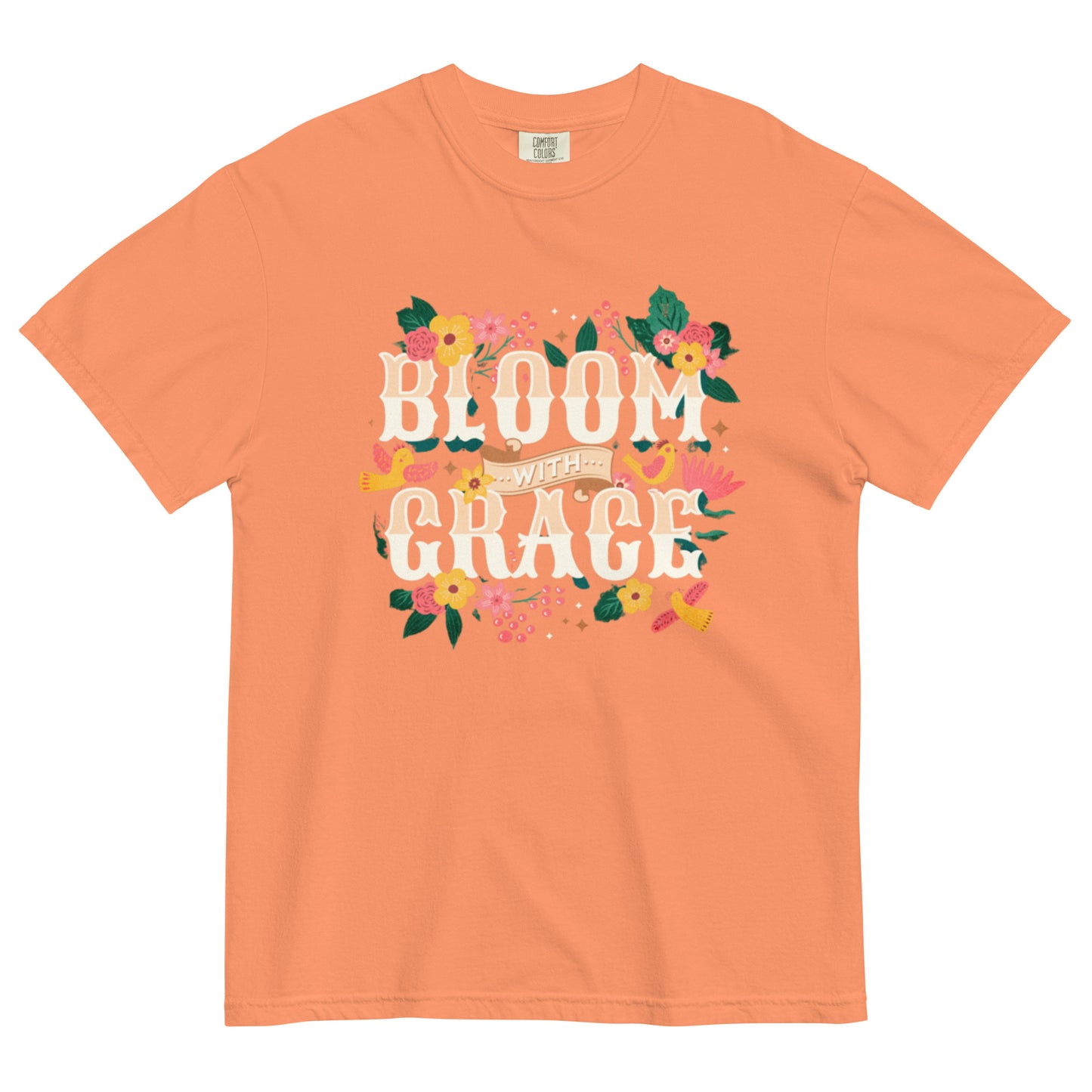 Bloom with Grace Unisex garment-dyed heavyweight t-shirt