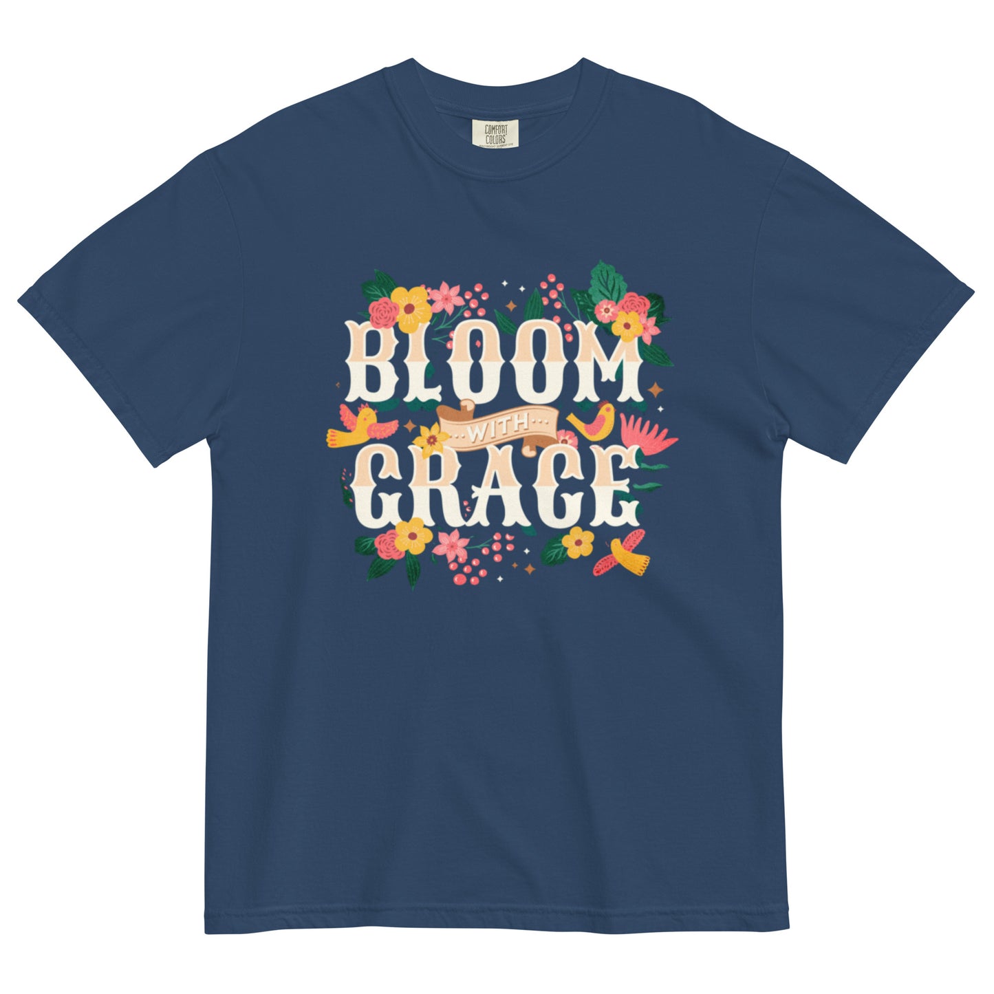 Bloom with Grace Unisex garment-dyed heavyweight t-shirt