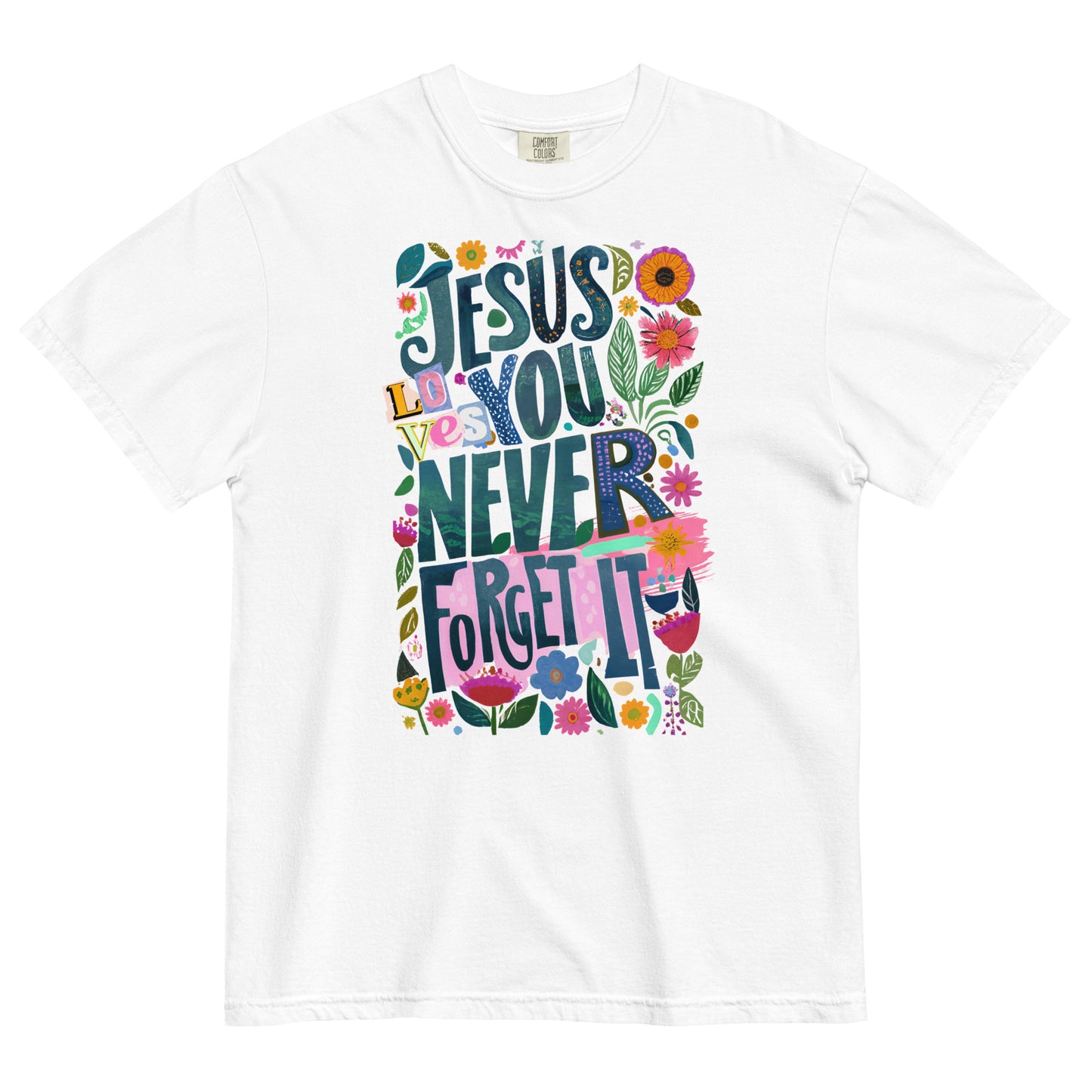 JESUS Loves You Unisex garment-dyed heavyweight t-shirt