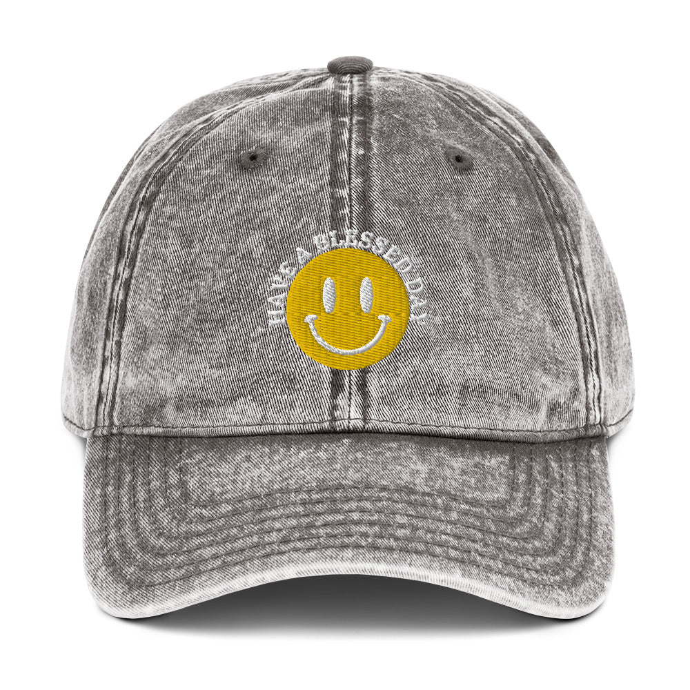 Have a Blessed Day Vintage Cotton Twill Cap