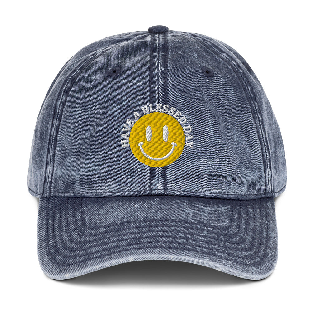 Have a Blessed Day Vintage Cotton Twill Cap