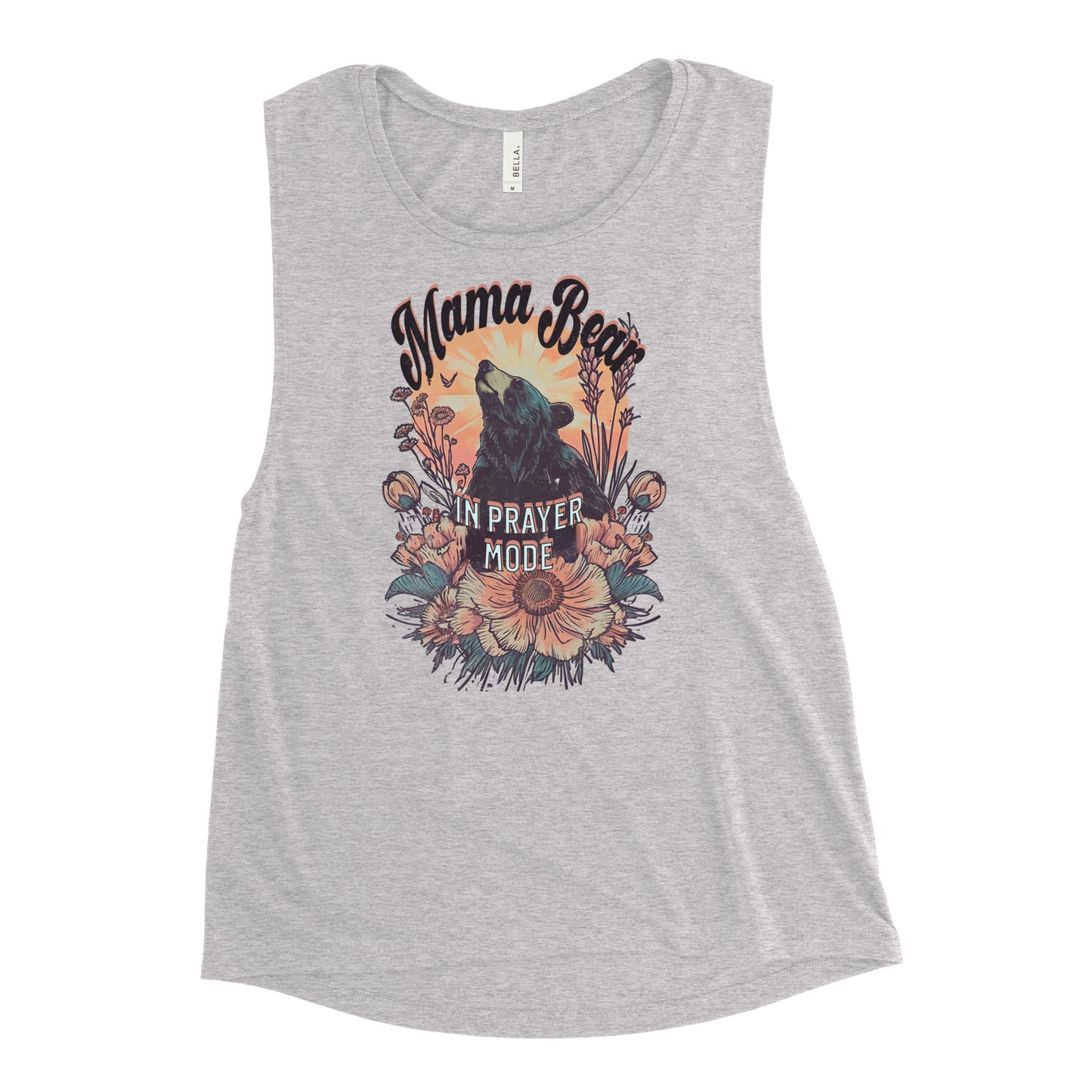 Mama Bear in Prayer Mode Ladies’ Muscle Tank