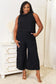 Double Take Buttoned Round Neck Sleeveless Top and Wide Leg Pants Set